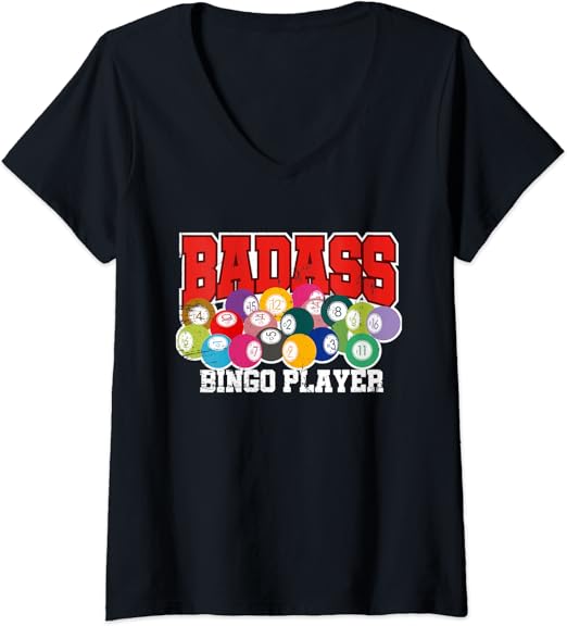 Womens Bingo Shirts for Grandma Badass Bingo Player Funny Bingo V